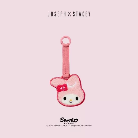 韓國直送 Joseph and Stacey 褶皺針織臉鑰匙圈 / My Melody 粉紅色