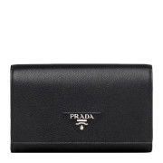 Prada 長身啪鈕款銀包