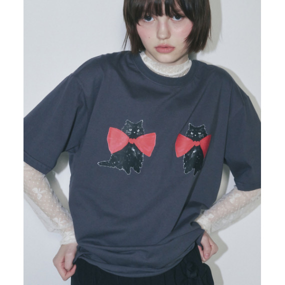 RonRon Ribbon Cats T-Shirt [韓國連線W]