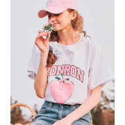 RonRon Strawberry Ribbon Basic Fit T-Shirt [韓國連線W]