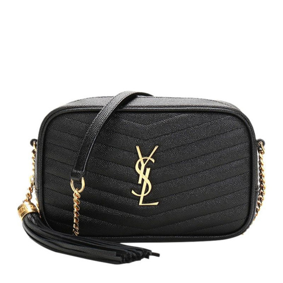 YSL 黑色流蘇斜挎包