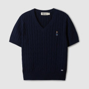 Who.A.U No.1 Steve V-neck Short Sleeve Sweater [韓國連線 D]‎