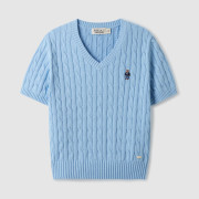 Who.A.U No.1 Steve V-neck Short Sleeve Sweater [韓國連線 D]‎