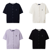 Who.A.U No.3 Steve Round Neck Short Sleeve Cardigan [韓國連線 D]‎