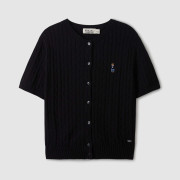 Who.A.U No.3 Steve Round Neck Short Sleeve Cardigan [韓國連線 D]‎