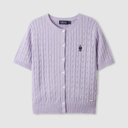 Who.A.U No.3 Steve Round Neck Short Sleeve Cardigan [韓國連線 D]‎