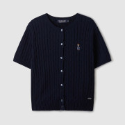 Who.A.U No.3 Steve Round Neck Short Sleeve Cardigan [韓國連線 D]‎