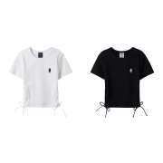 Who.A.U No.4 Steve Ribbed Shirring T-Shirt [韓國連線 D]‎