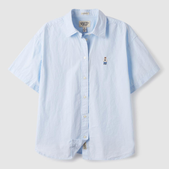 Who.A.U No.7 Steve Loose Fit Cotton Shirts [韓國連線 D]‎