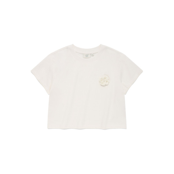 Covernat No.54 Woman Cropped Overfit Corsage T-Shirt [韓國連線 D]