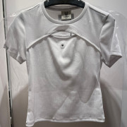 Lifework No.18  Ribbed Slit Short Short Sleeve T-Shirt [韓國連線 D] 