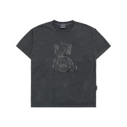 ADLV No.10 BEAR APPLIQUE PIGMENT WASHING SHORT SLEEVE T-SHIRT  [韓國連線D]