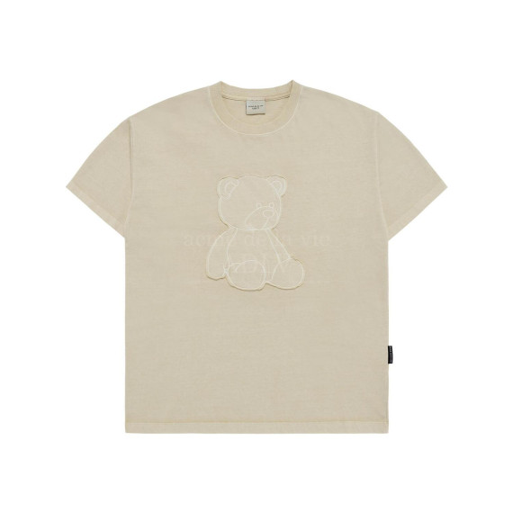 ADLV No.10 BEAR APPLIQUE PIGMENT WASHING SHORT SLEEVE T-SHIRT  [韓國連線D]