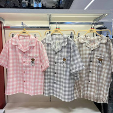 SPAO No.19 We Bare Bears Webebe Three Musketeers Check Short Sleeve Pajamas [韓國連線 D]