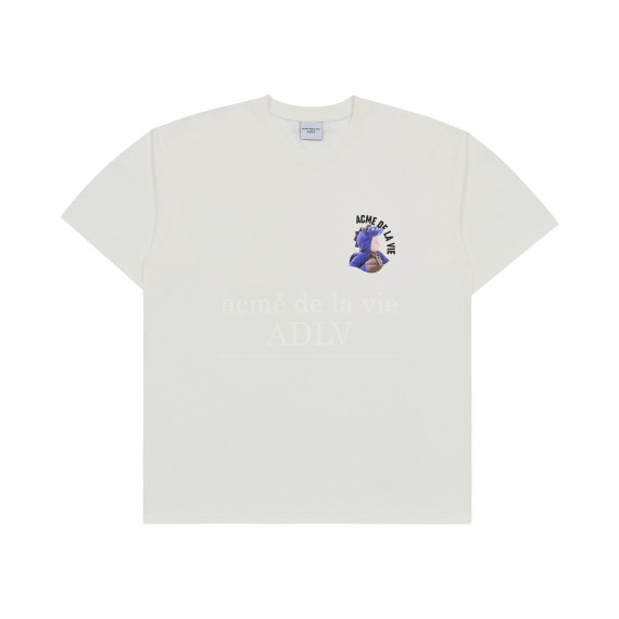 ADLV No.27 MINI BABY FACE PURPLE DINOSAUR SHORT SLEEVE T-SHIRT CREAM [韓國連線D]