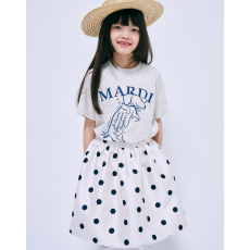 Mardi Mercredi Kids TShirt Swing The Tail Ddanji - Oatmeal Blue [韓國連線W]