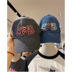 Ambler No.9 Smile bear-Denim embroidery ball cap [韓國連線D]