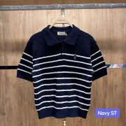 Who.A.U No.8 Steve Collar Cable Stripe Sweater [韓國連線 D]‎