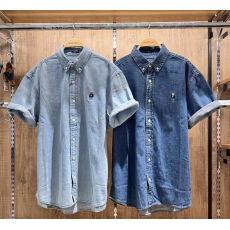 Who.A.U No.12 Steve Denim Short Sleeve Shirts [韓國連線 D]‎