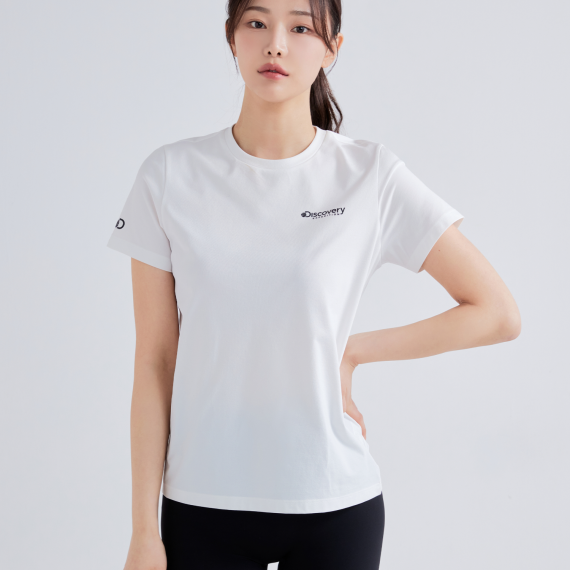 Discovery No.1 Women's Aberdeen Small Logo Short Sleeve T-Shirt [韓國連線 D]