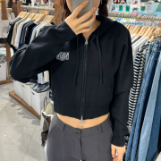 Marithe Francois Girbaud No.8 W Classic Logo Crop Knit Hoodie Zip Up [韓國連線 D]