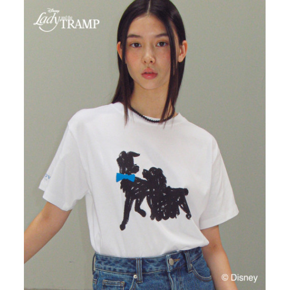 RonRon x Disney Crayon Lady and The Tramp Basic Fit Tee [韓國連線W]