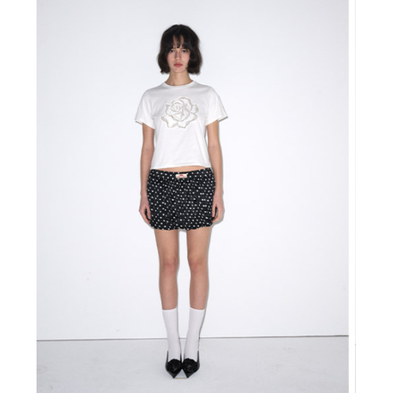 Mardi Mercredi Slim Tshirt Rose Patch [韓國連線W]