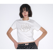 Mardi Mercredi Slim Tshirt Rose Patch [韓國連線W]