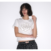 Mardi Mercredi Slim Tshirt Rose Patch [韓國連線W]