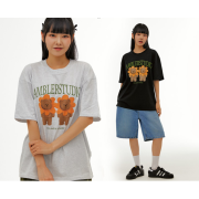 Ambler No.19 Unisex Flower bear Overfit Short Sleeve T-Shirt [韓國連線 D]