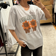 Ambler No.19 Unisex Flower bear Overfit Short Sleeve T-Shirt [韓國連線 D]