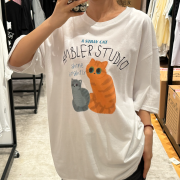 Ambler No.21 Unisex Stray Cat Overfit Short Sleeve T-Shirt [韓國連線 D]