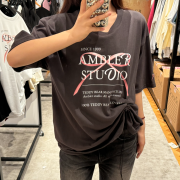 Ambler No.26 Unisex Teddy Bear Lovers Overfit String Short Sleeve T-Shirt [韓國連線 D]