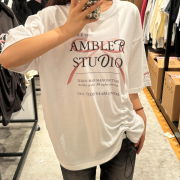 Ambler No.26 Unisex Teddy Bear Lovers Overfit String Short Sleeve T-Shirt [韓國連線 D]