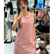 What it isn't No.W1 Women's Striped Sleeveless One Piece [韓國連線 D]