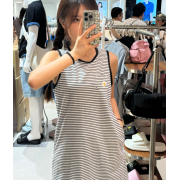 What it isn't No.W1 Women's Striped Sleeveless One Piece [韓國連線 D]