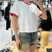 Discovery No.A2 Women's Crop Ringer Short Sleeve T-Shirt [韓國連線 D]