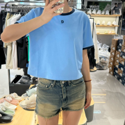 Discovery No.A2 Women's Crop Ringer Short Sleeve T-Shirt [韓國連線 D]