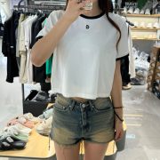 Discovery No.A2 Women's Crop Ringer Short Sleeve T-Shirt [韓國連線 D]