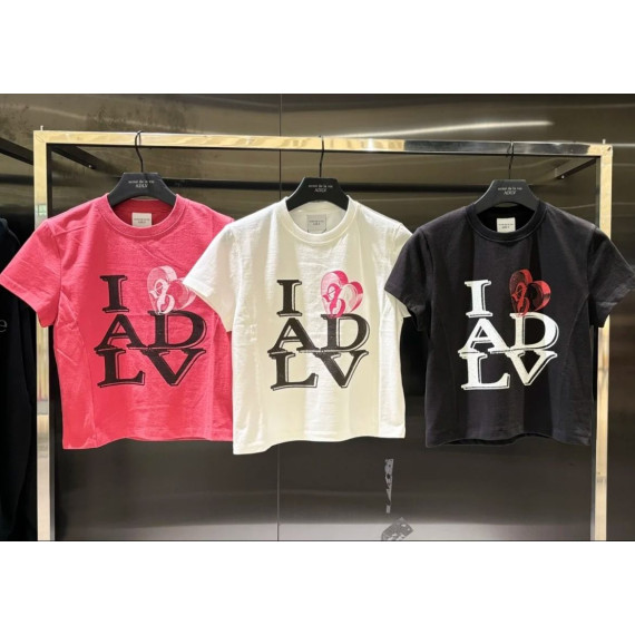 ADLV 新款短袖I LOVE ADLV 短款 T-Shirt [韓國連線D]