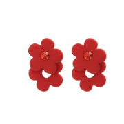 DANA BURTON No.85 Mini Red Pear Flower Set (Necklace+Earring) [韓國連線]