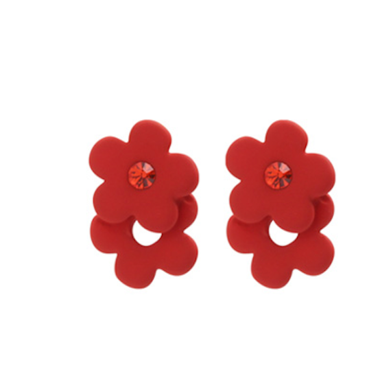 DANA BURTON No.85 Mini Red Pear Flower Set (Necklace+Earring) [韓國連線]