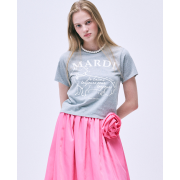 Mardi Mercredi Slim T-shirt Swing The Tail Ddanji Flower Choker [韓國連線W]