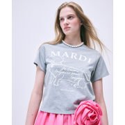 Mardi Mercredi Slim T-shirt Swing The Tail Ddanji Flower Choker [韓國連線W]