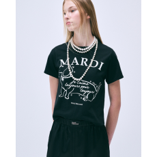 Mardi Mercredi Slim T-shirt Swing The Tail Ddanji Flower Choker [韓國連線W]