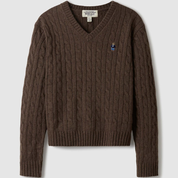 Who.A.U Steve Cable V-Neck Pull over [韓國連線 D]‎