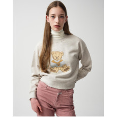 Marithe Francois Girbaud W DOODLE BEAR CROP SWEATSHIRT [韓國連線 D]