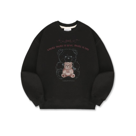 Ambler A1  Love Life Bear Overfit Brushed Sweatshirt [韓國連線 D]