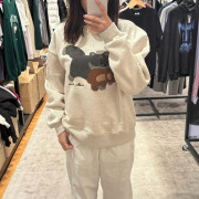 Ambler A2  Cat Biting Teddy Bear Overfit Brushed Sweatshirt [韓國連線 D]