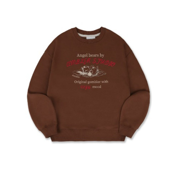 Ambler A4 Angel Bears Overfit Brushed Sweatshirt [韓國連線 D]